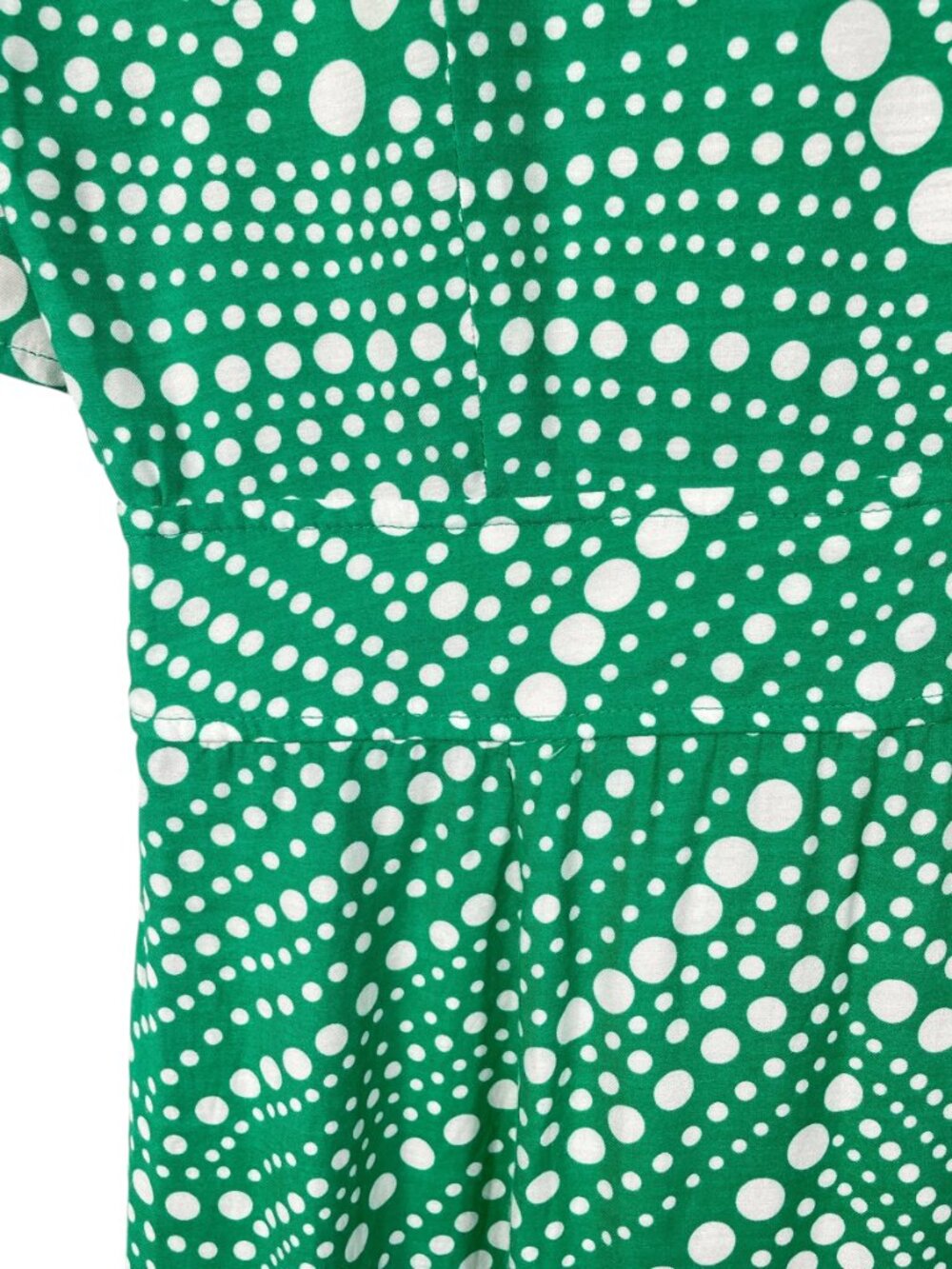 RIXO Laura Green Polka Dot Viscose Crepe Button Front Mini Dress L - Picture 7 of 12